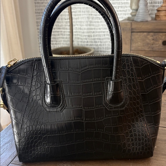 Givenchy Black Croc-Patterned Satchel - Picture 8 of 8